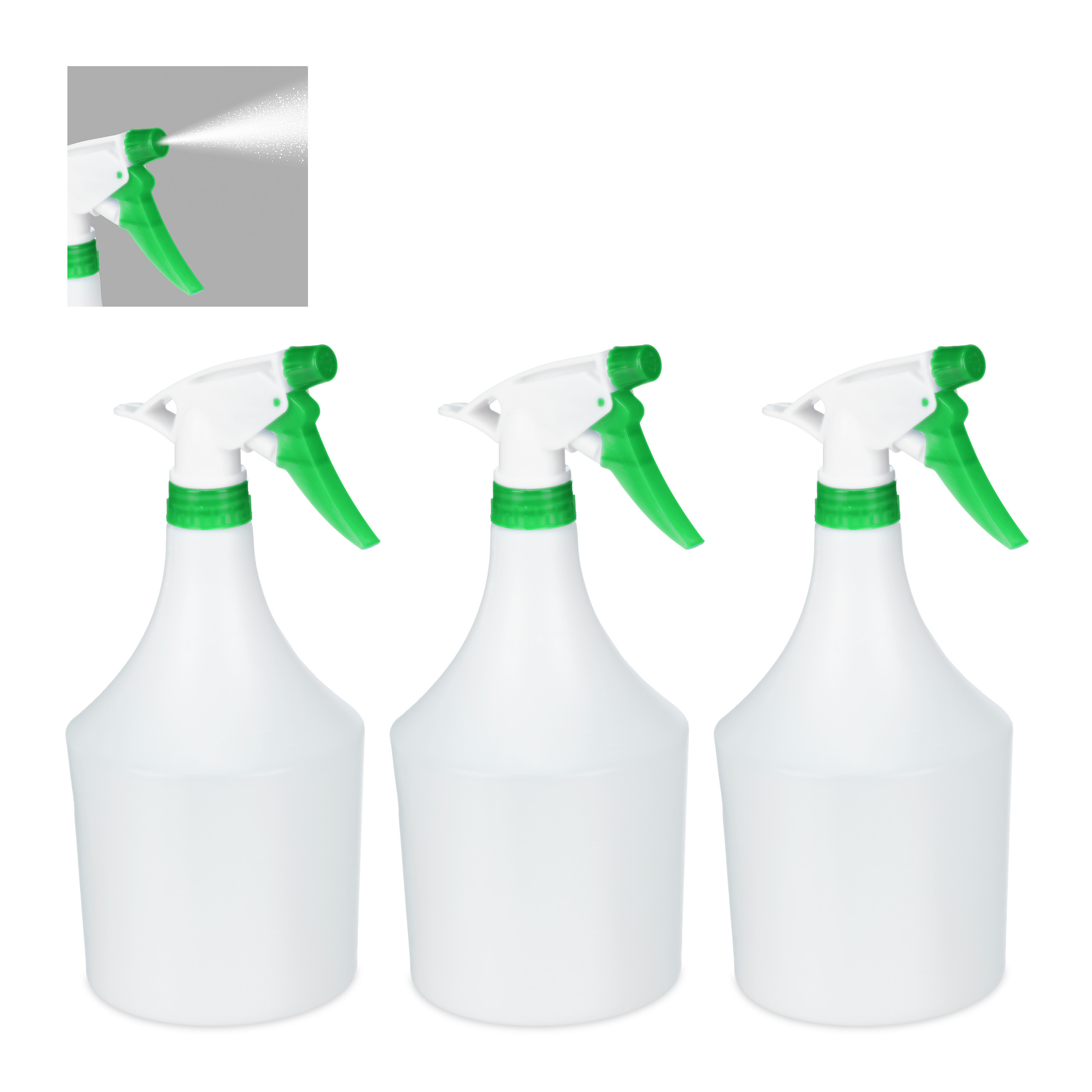 3 Bottles In White/green - 1 Liter