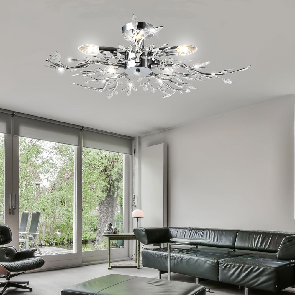 Ceiling Lamp Lighting With Acrylic Leaves, Flash 68541-5