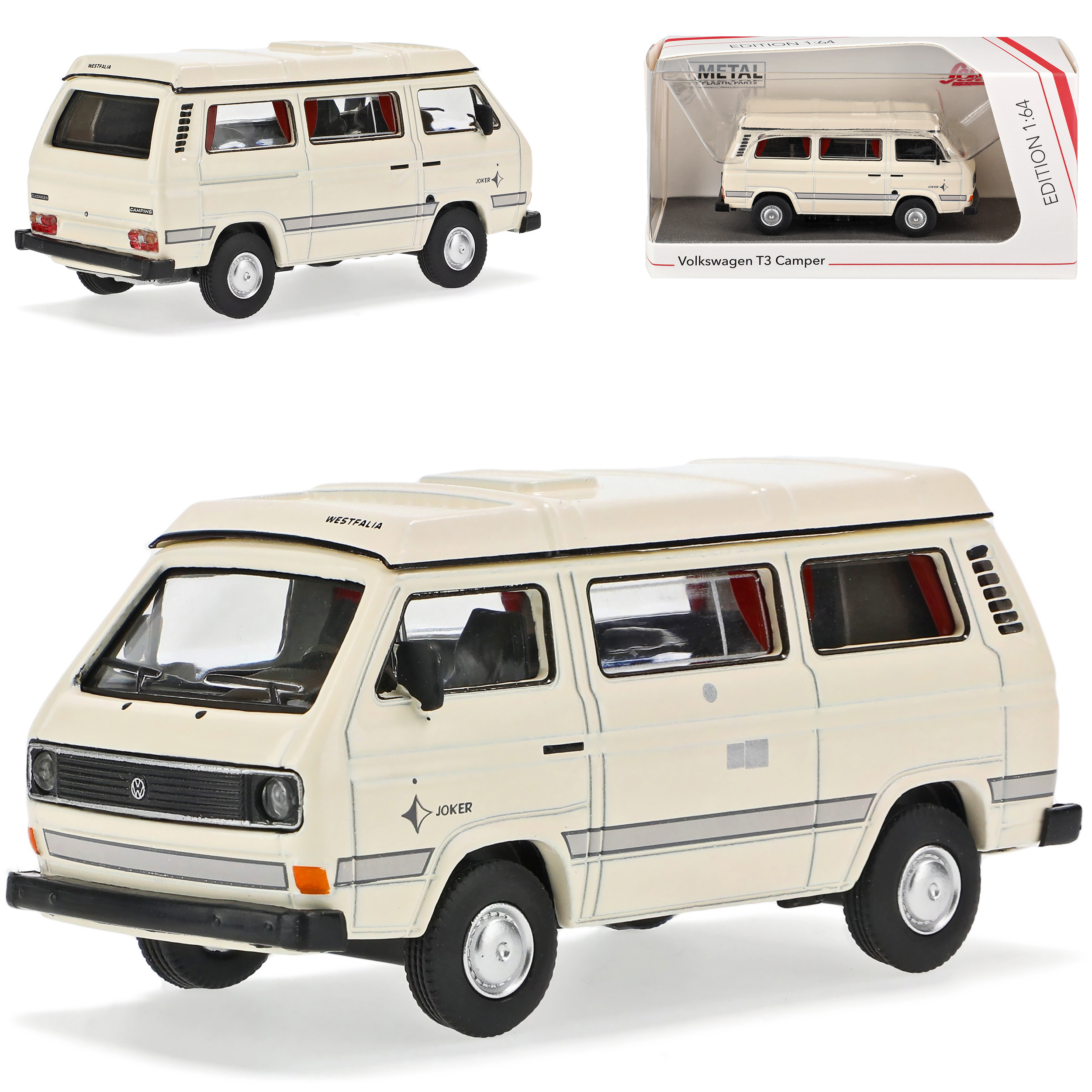 Vw T3 Joker Camping Bus Passenger Transporter White 1979-1992 1/64 Schuco Model Car