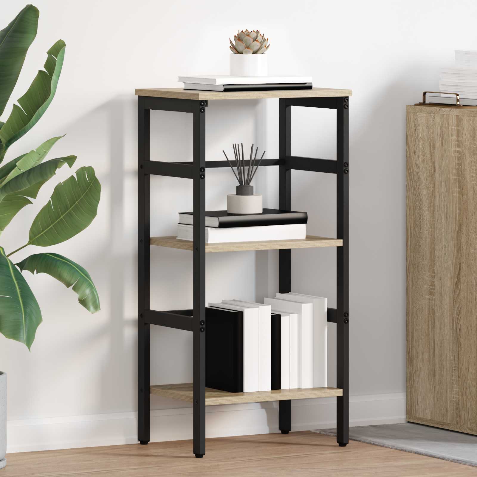 Image of Vidaxl Bookshelf Storage Furniture Freestanding Shelving Unit For Home Office, Study Room, Living Room Decor, Modern Bookshelves, , Steel Shelf