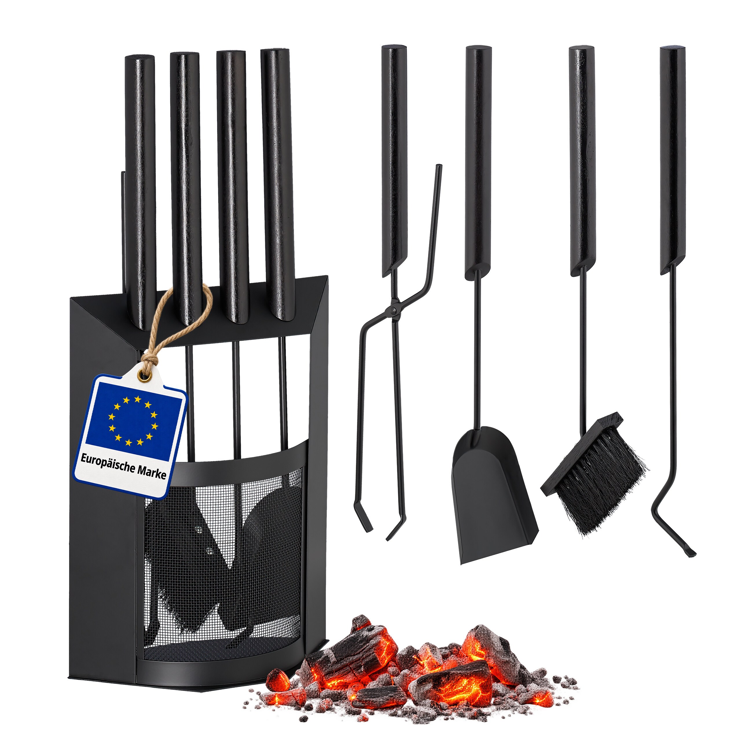5-piece Fireplace Set In Black