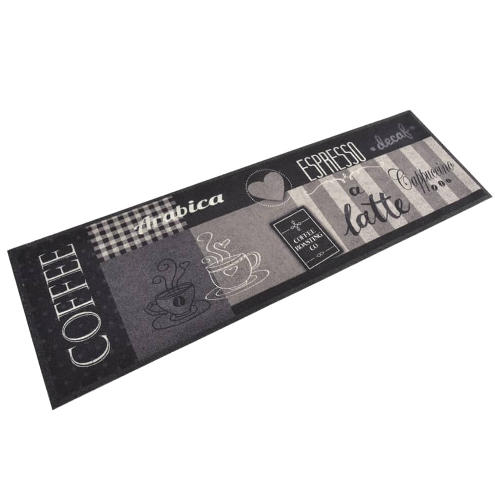 Vidaxl Kitchen Rug, Non-slip Washable Kitchen Runner, Machine Washable Carpet Runner For Kitchen, Coffee Black 60x180cm Velvet