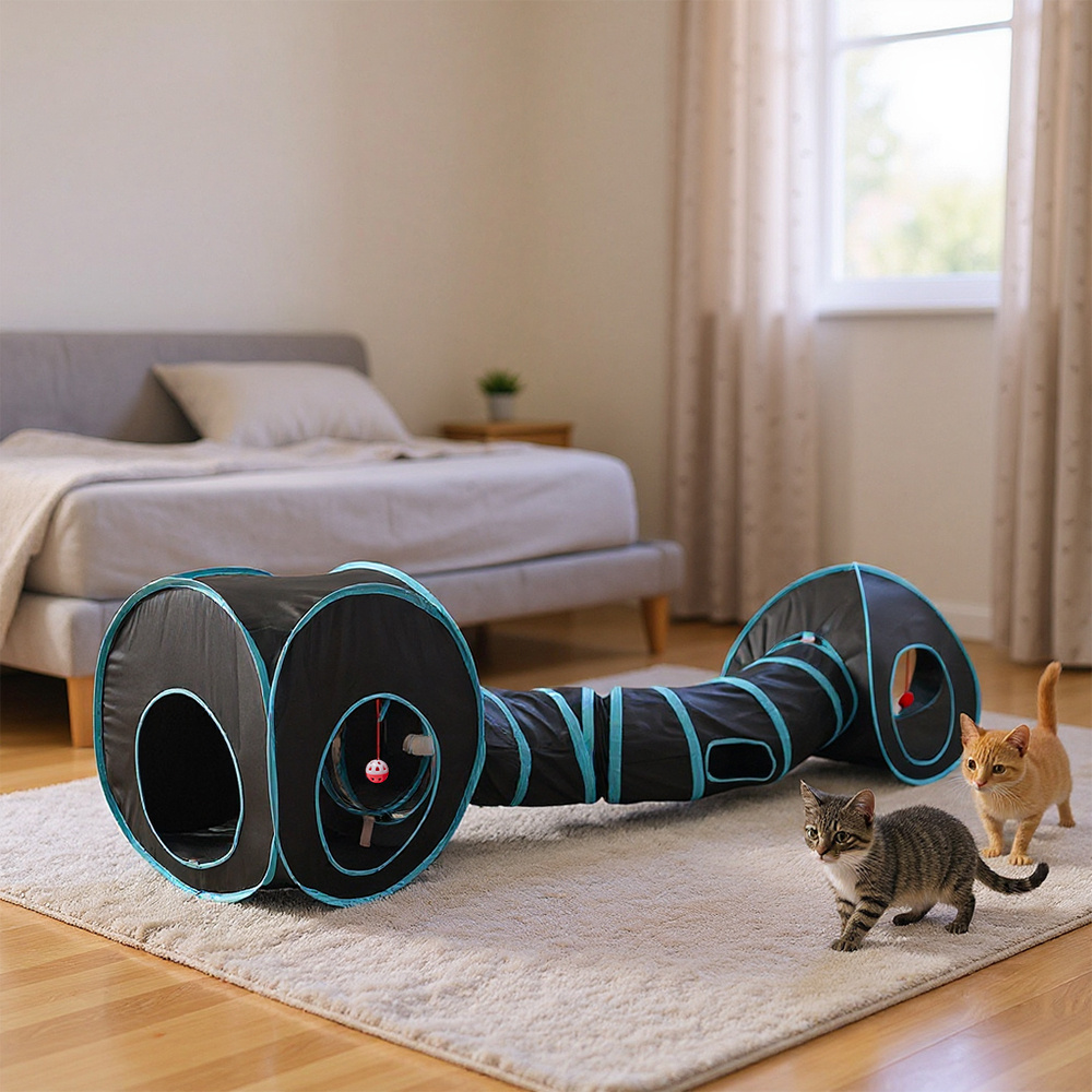 Foldable Cat Tunnel Tent for Interactive Play