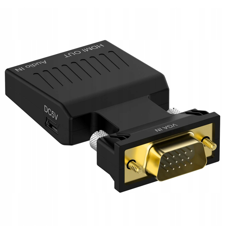 TEMU Adaptateur VGA vers HDMI CO2, Convertisseur D-Sub vers Full HD avec prise en charge audio, , Compatible avec ordinateurs et ordinateurs