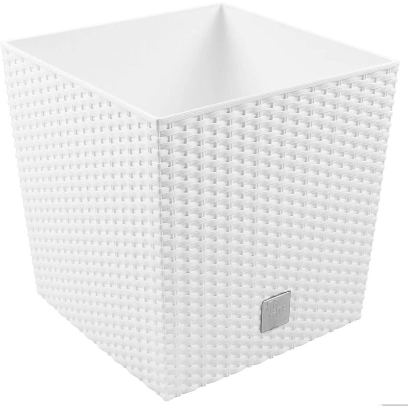 Rattan White Pot Cover For Garden Flowers Rato Low