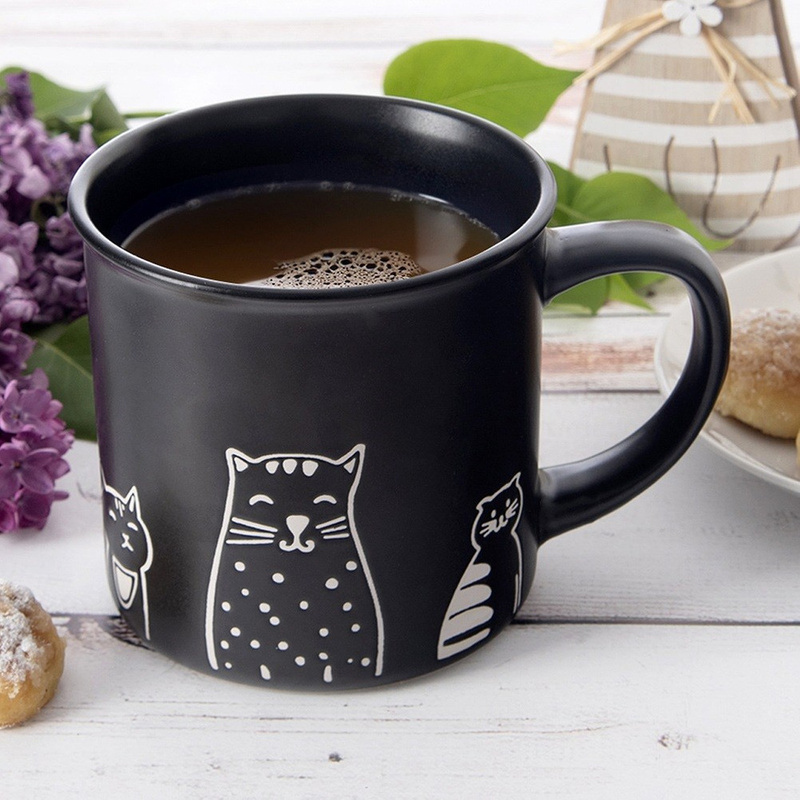 Black Cat Ceramic Mug, 500 Ml