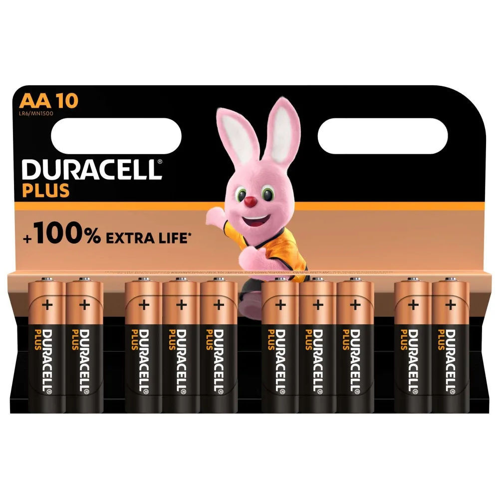 Duracell Plus Aa Battery Alk PK10 - Alkaline Batteries - Alkaline Batteries
