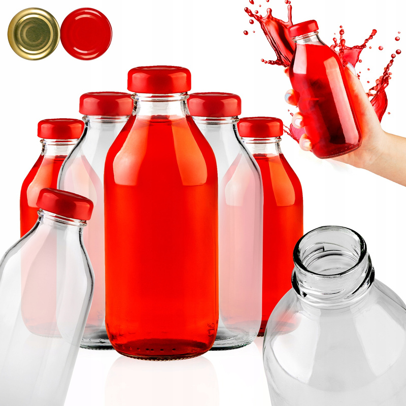 TEMU 50x Cubic Bottle 330ml Bottle For Juice Juices Drinks Cider + Caps + Free