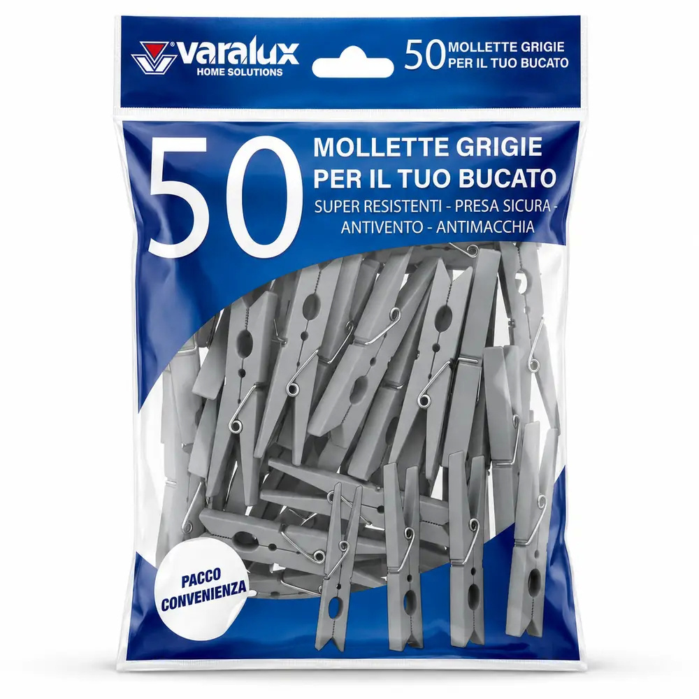 TEMU 50 Varalux Laundry Clips – Super Strong, Windproof, Stain-resistant, Grey