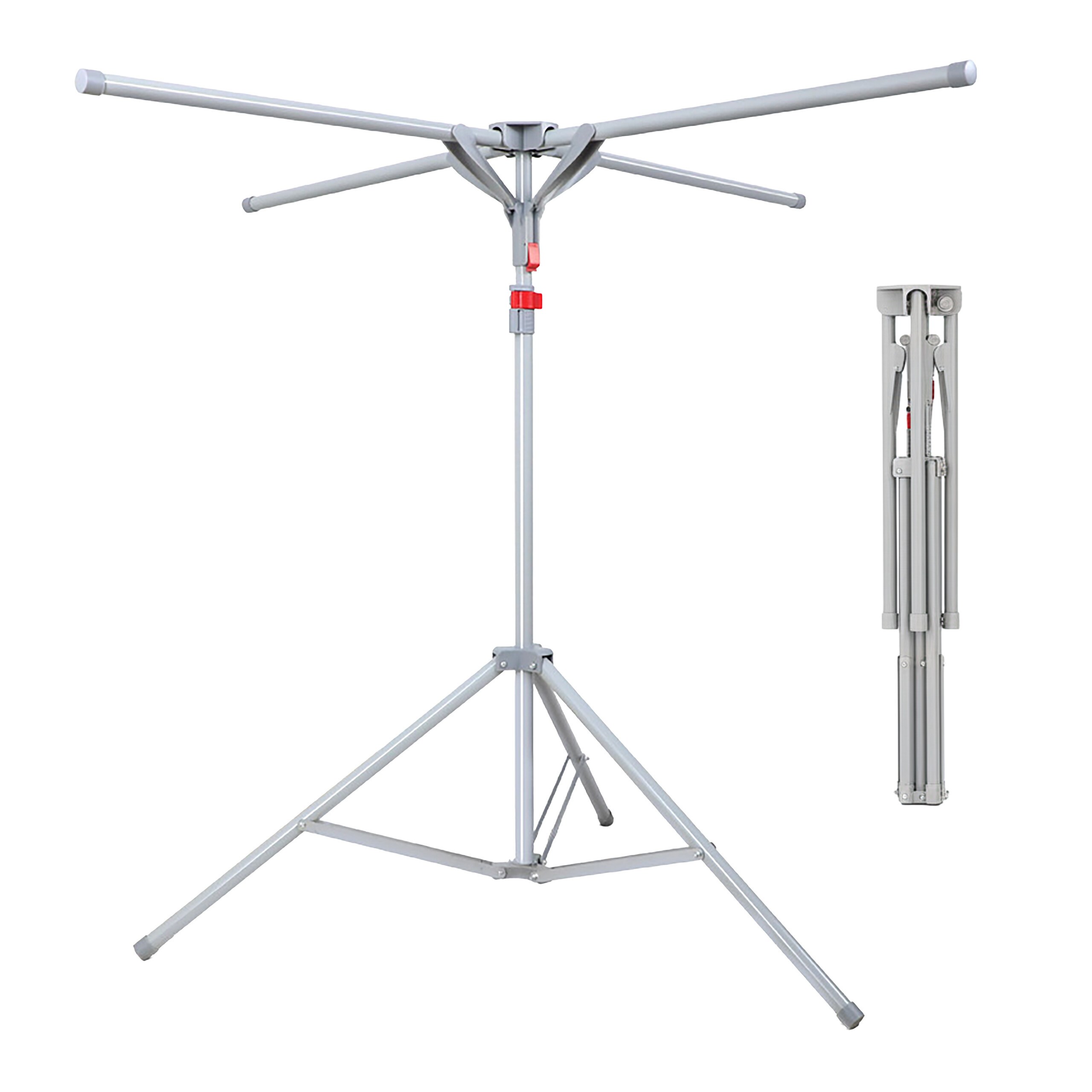 Laundry Stand In Gray - (h)100-180 X Ø 125 Cm