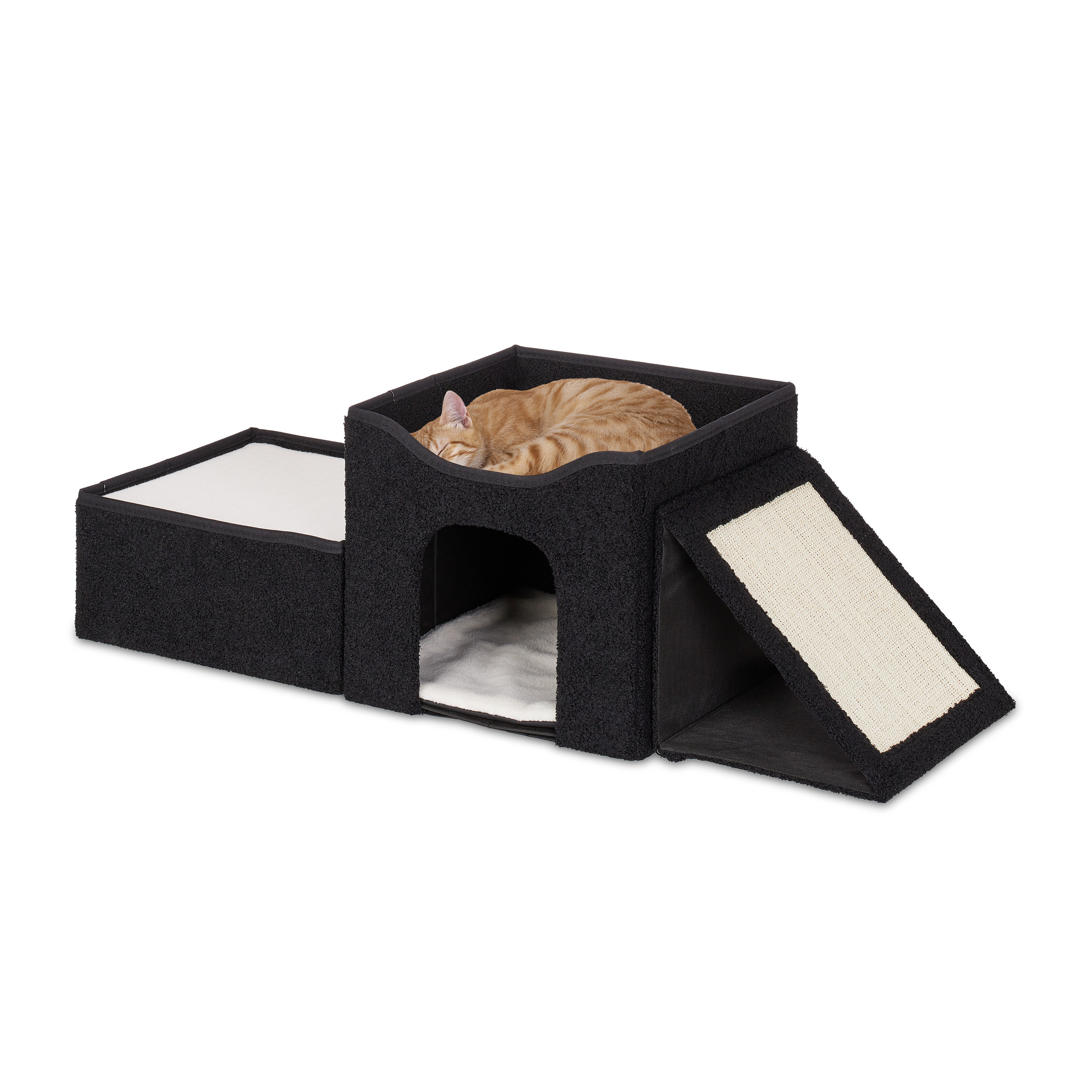 Cat Cave In Black - (w)112 X (h) X (d)41 Cm