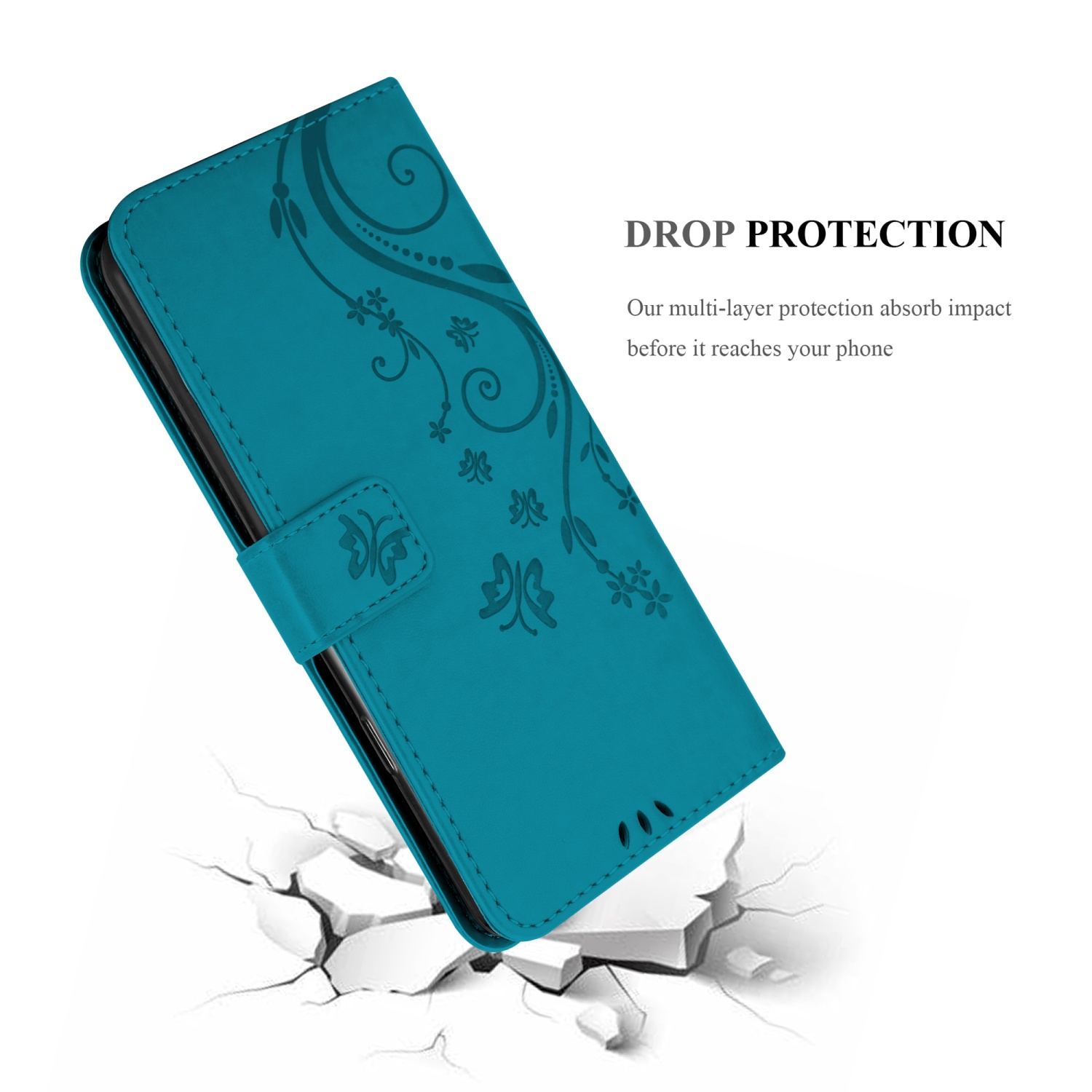 Custodia Xiaomi Redmi 13C BoxTii Cover Per Xiaomi Redmi Note 13 4G, Custodia In PU Pelle Portafoglio, Magnetica Cover A Libro Con Slot Per Schede Per Redmi Note 13 4G, Blu Portafoglio
