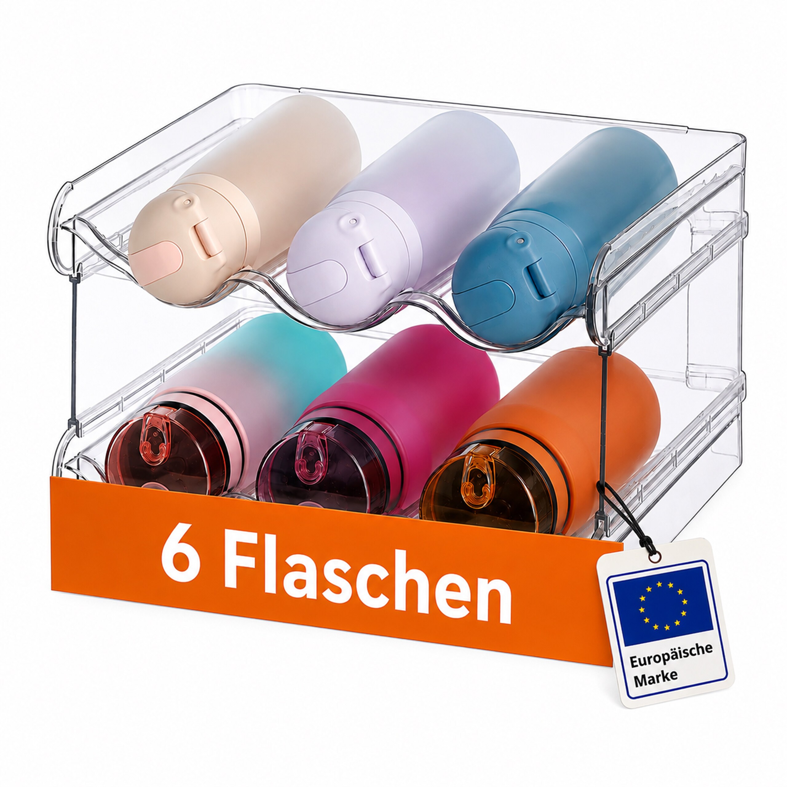 Image of Bottle Holder Set "6 Bottles" In Transparent - (w)28 X (h)15 X (d)20 Cm