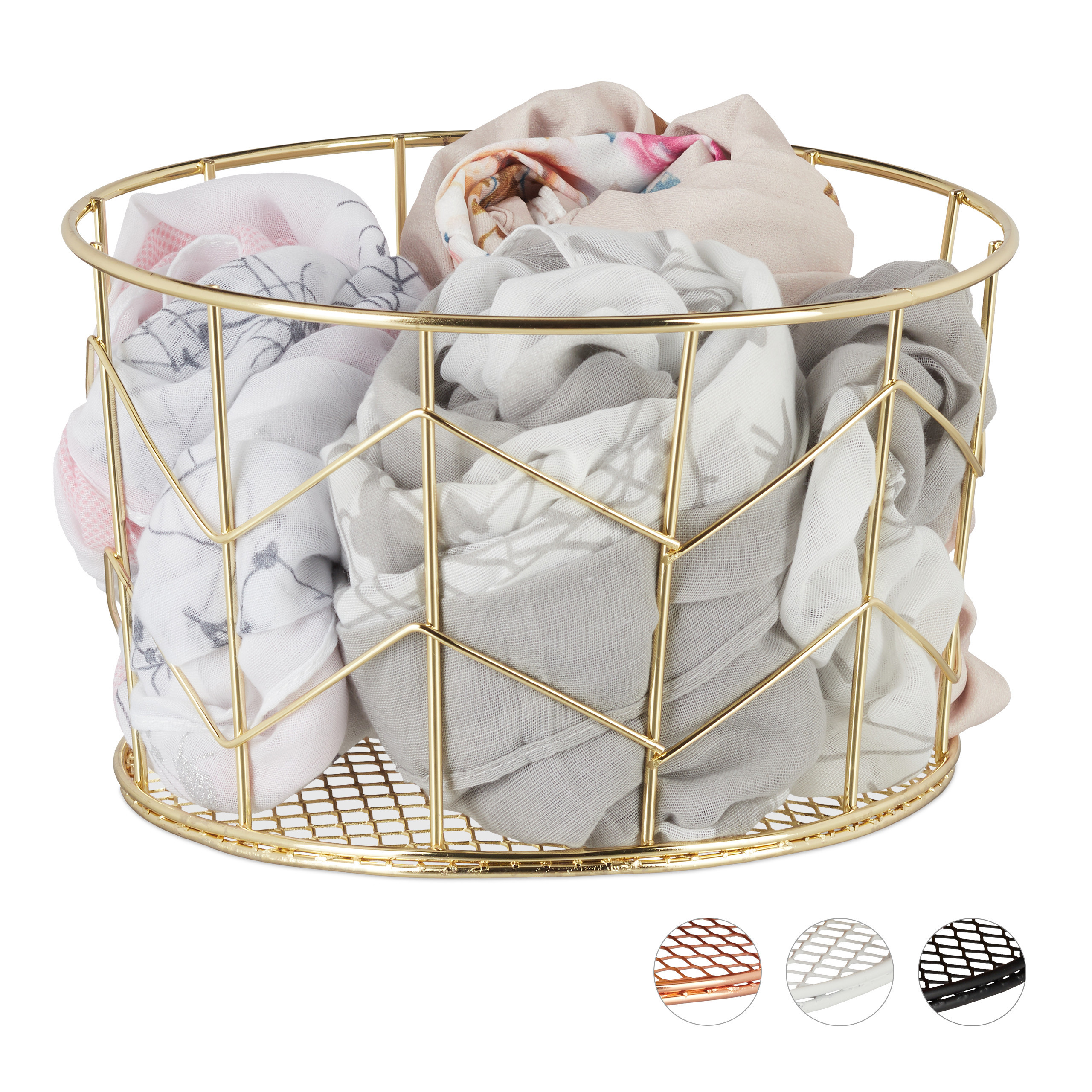 Wire Basket In Golden