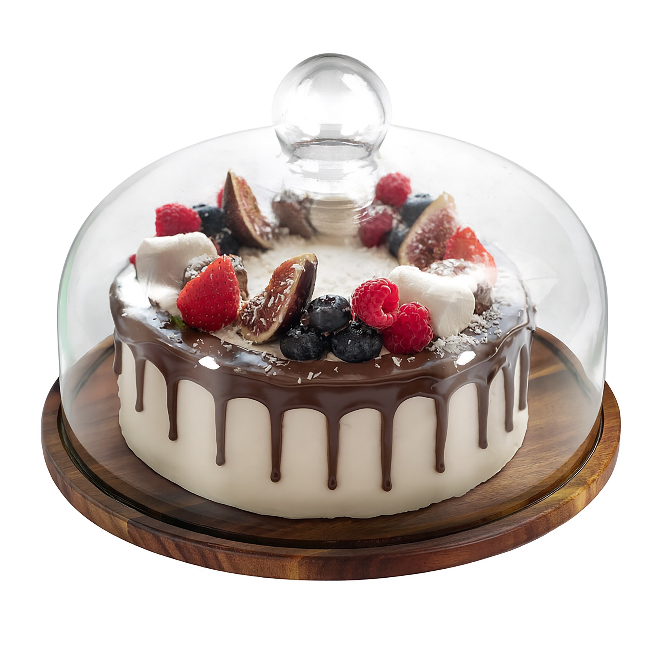 Cake Plate In Natural/transparent - (h)16 X Ø 28 Cm