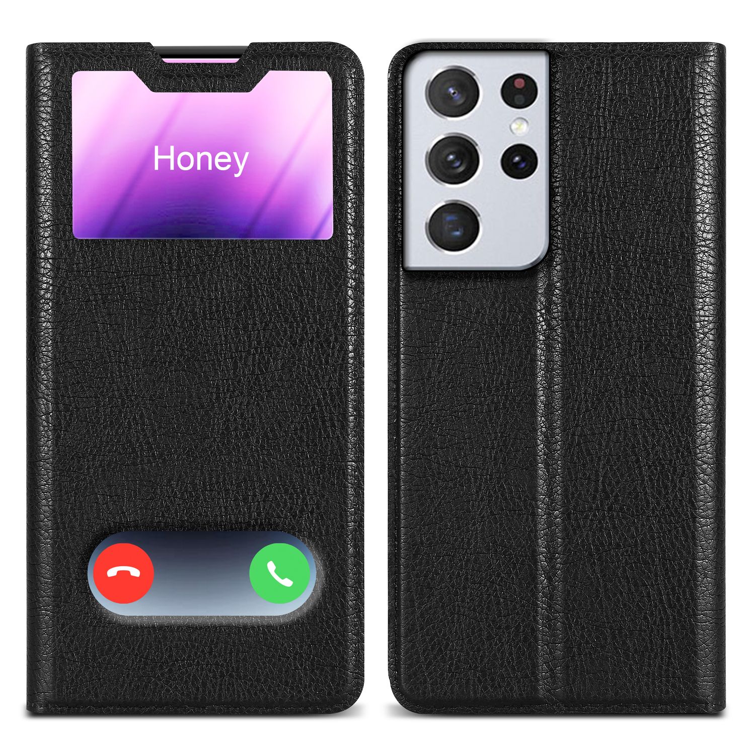 Case Compatible For Galaxy S21 Ultra Protective Cover With Magnetic Closure, Stand Function And 2 Viewing Windows Flip Case Cover Phone Case Foldable Book Bag