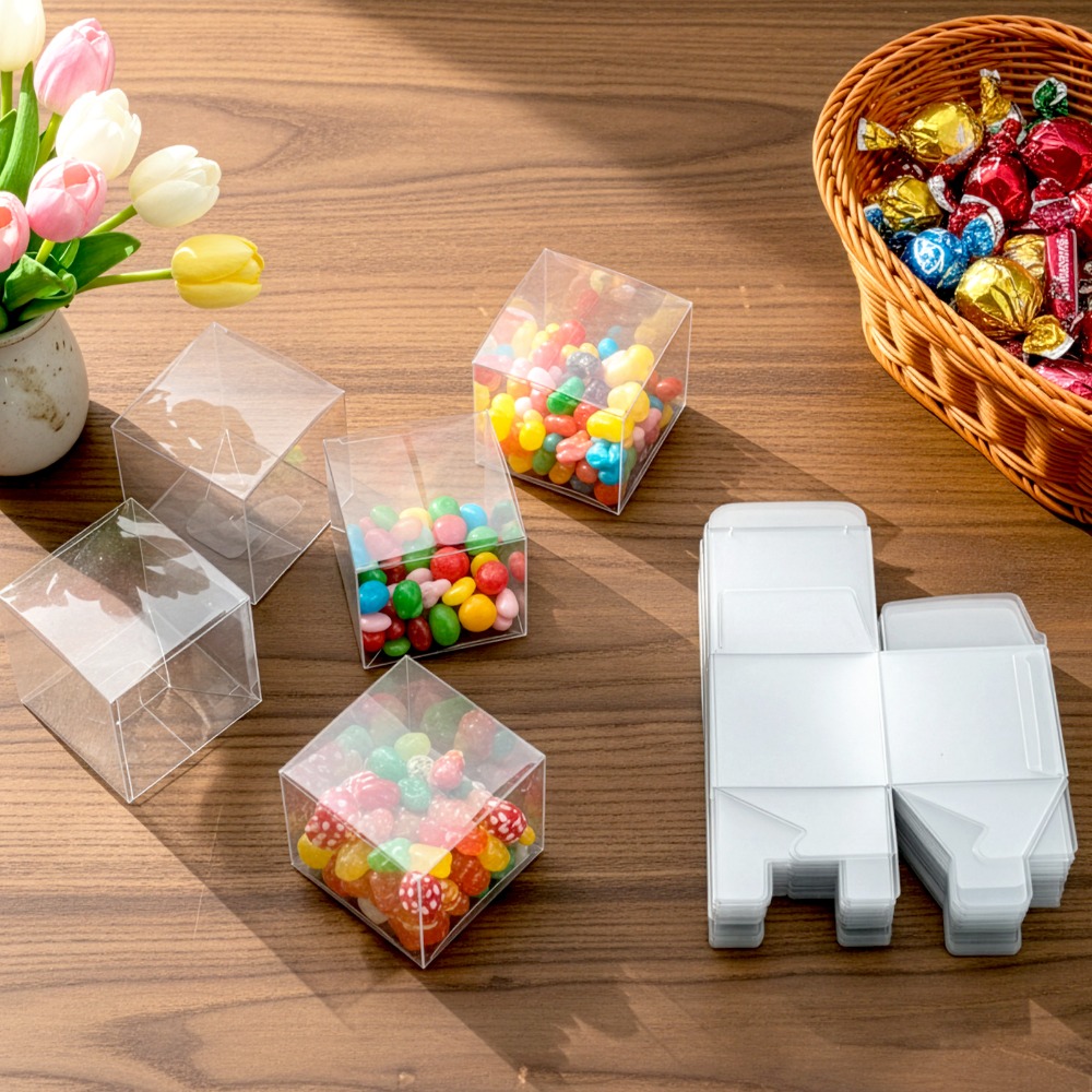 TEMU 100 Transparent Gift Boxes, Cm In Size, Cube Shape, Suitable For Weddings, Parties, Christmas And Other Occasions, Used To Wrap Candies And