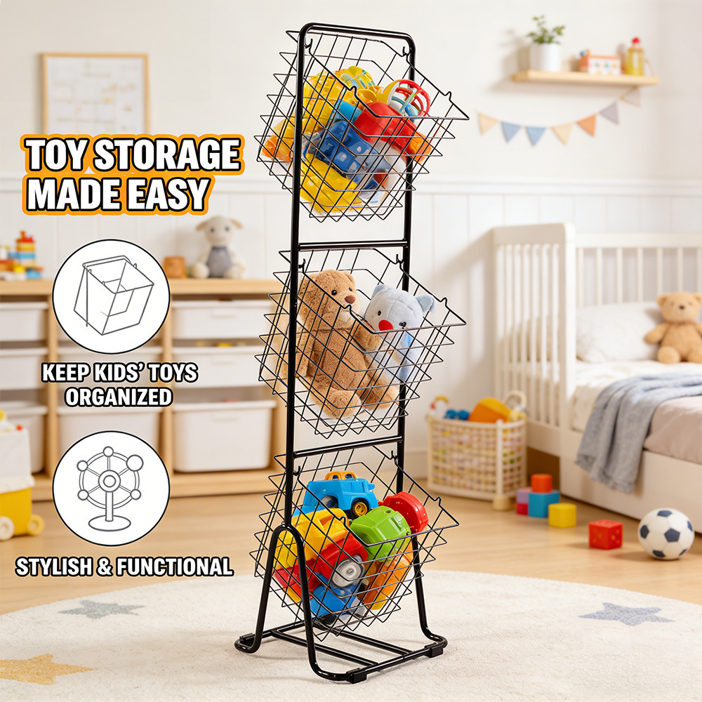 Multi-Tiered Snack Storage Basket, Kitchen Organizer