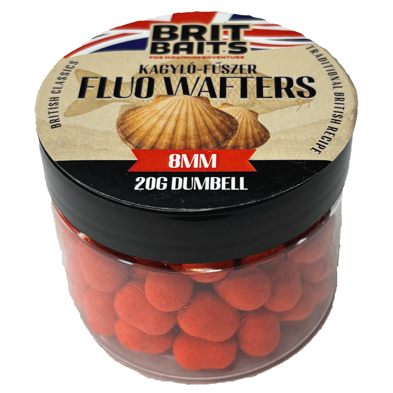 Image of Britbaits Fluoro Wafters Dumbbell Mussel Spice 8mm
