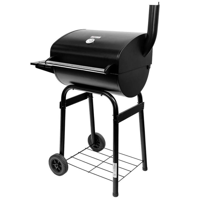 Charcoal With Fireplace, 1x Side Table, Chrome-plated Grill Grate 34.5x23 + 31x23 N