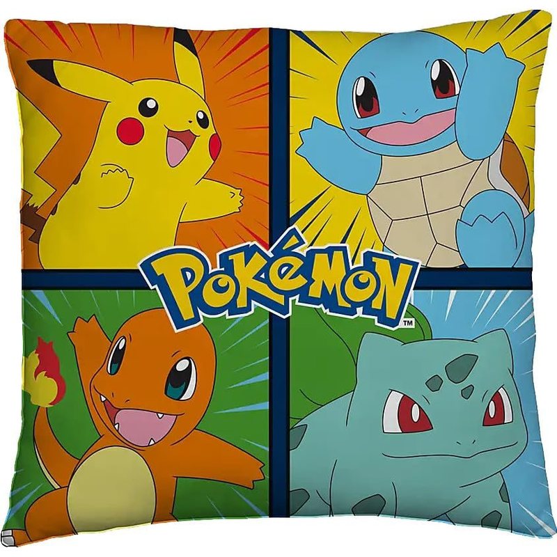 TEMU POKEMON - Almohada oficial 40X40 pulgadas con relleno de poliéster al 100% - Dormitorio infantil - Pikachu