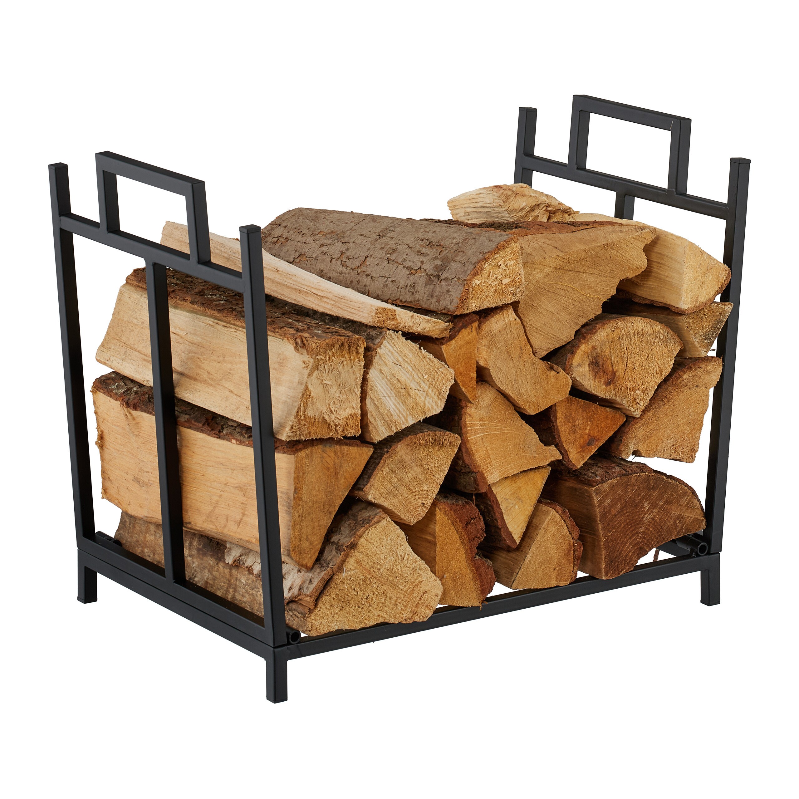 Black Firewood Rack - (w)45 X (h)41 X (d)33 Cm