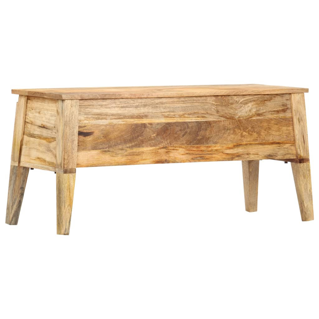 Image of Vidaxl Solid Mango Wood Storage Chest Bench Seat Trunk Bench Wooden Bench Hallway Bench Storage Box 99x35x48cm