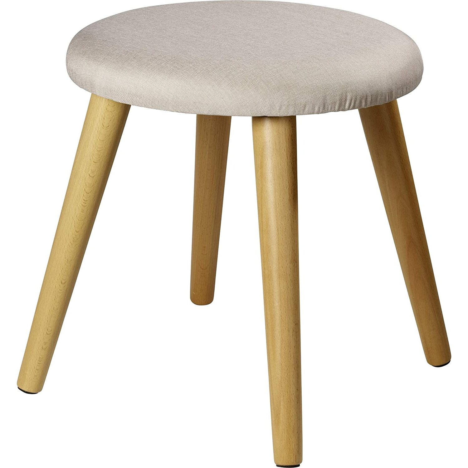 Image of Echtwerk Skandi Upholstered Stool - Stylish Design, Comfortable Seating, Sturdy And Lightweight, Cream-colored, 40 X 40 X 42 Cm, Supports Up To 200 Kg