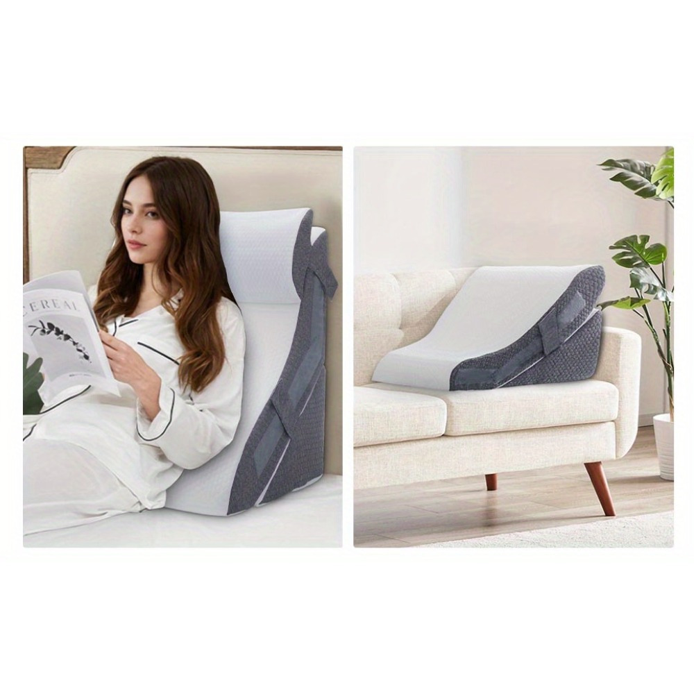 Lumbar Support Wedge Pillow, Comfortable Memory Foam Bed Pillow With Removable Cover