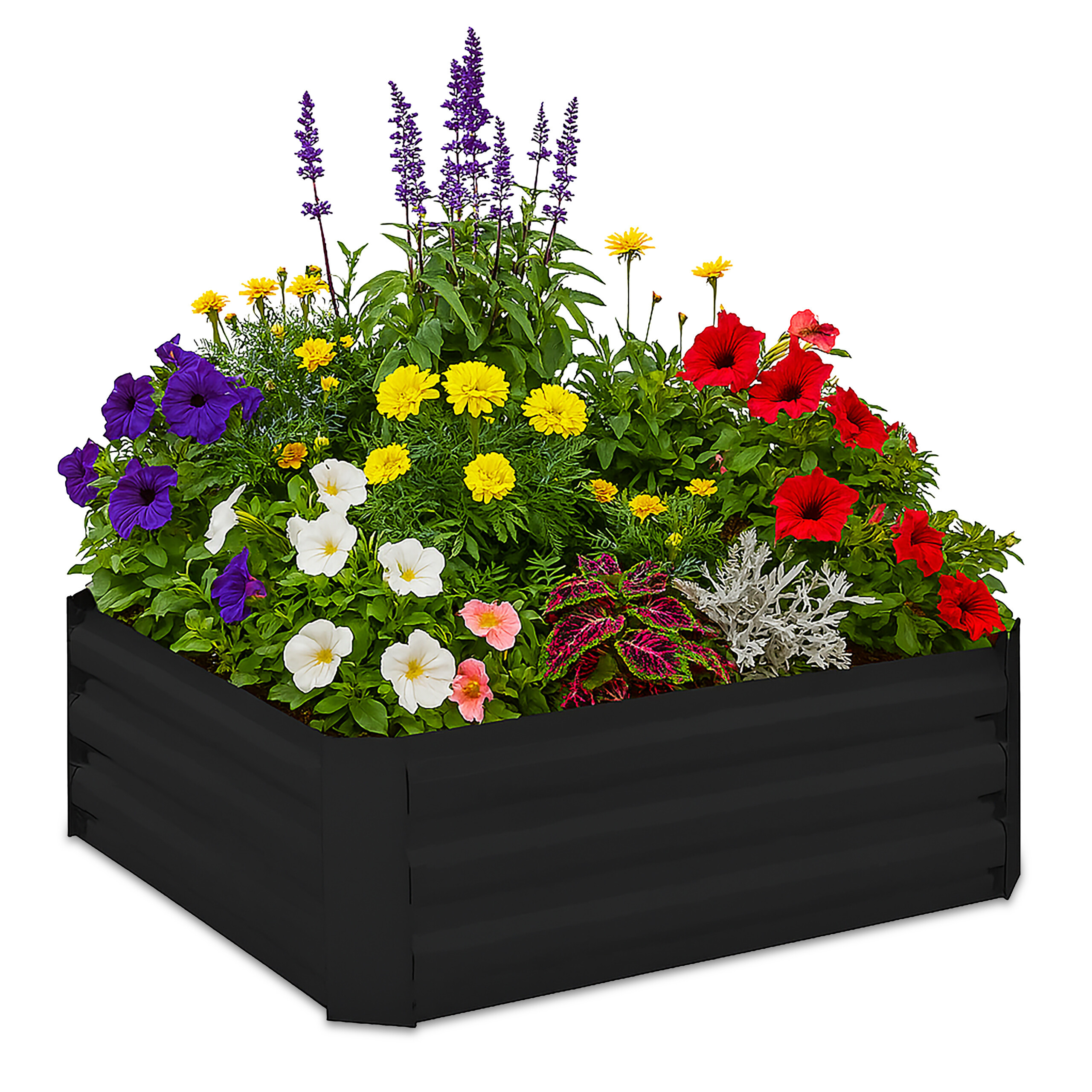 Raised Bed In Black - (w)90 X (h)30 X (d)90 Cm