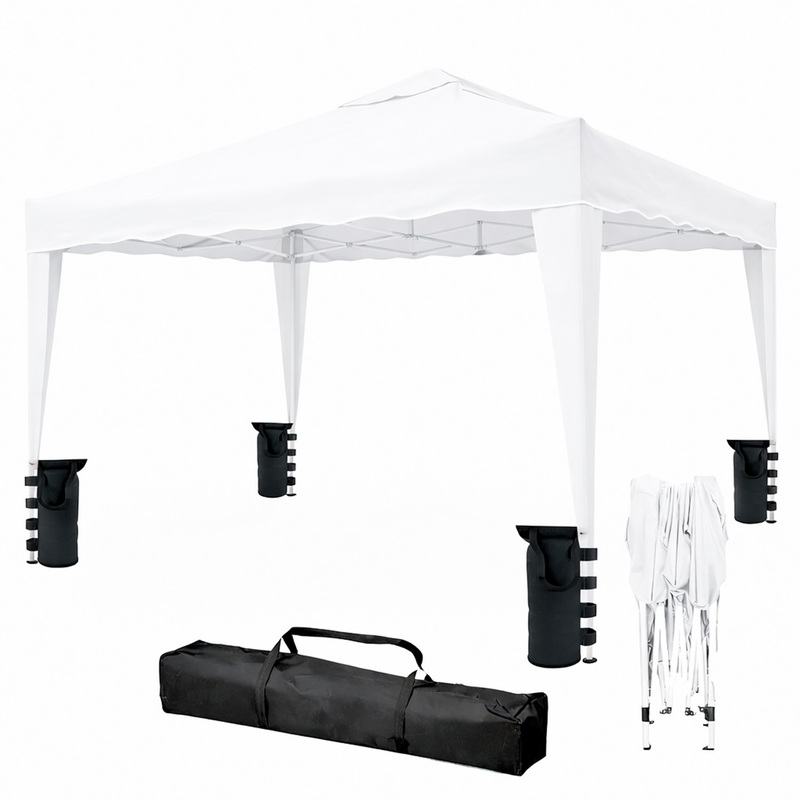 TEMU Gazebo Pieghevole 3x4 Acciaio con Telo Idrorepellente Anti-UV Struttura Rapida a con Borsa e 4 Sacche Zavorra per Giardino Piscina