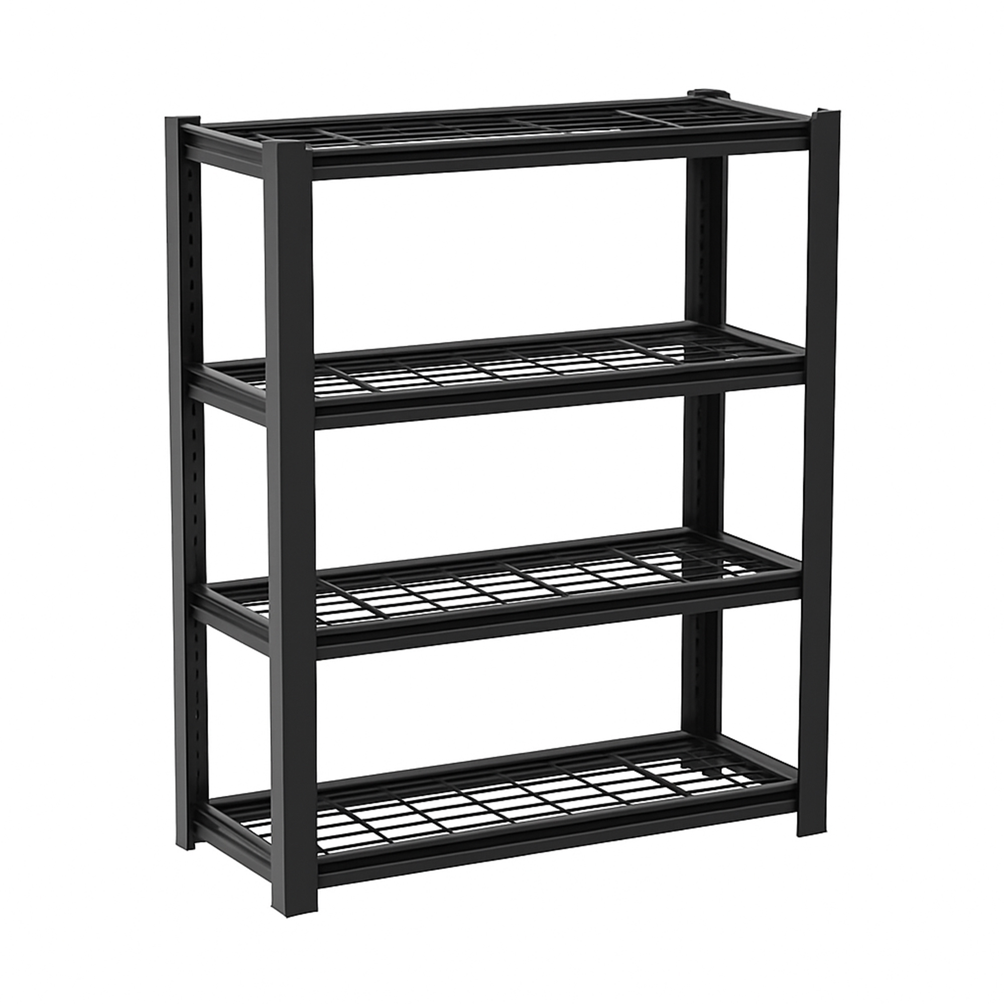 Image of Mesh 150 - Metal Shelving Unit 150x100x50 Cm With 4 Wire Shelves, Load Capacity 1365 Kg, Black