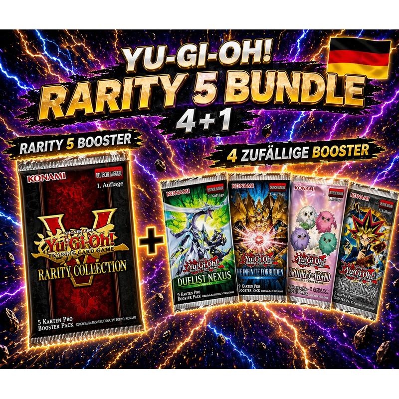 Yu-gi-oh! Rarity Collection V Bundle 4+1 Rarity Booster + 4 Random Boosters - German