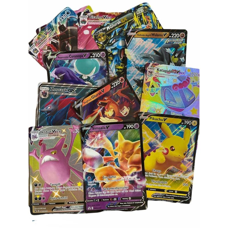 TEMU Cartes Pokémon XXL Anglais Pack de 2 Jumbo Surdimensionnées Rareté Aléatoire V///EX/GX