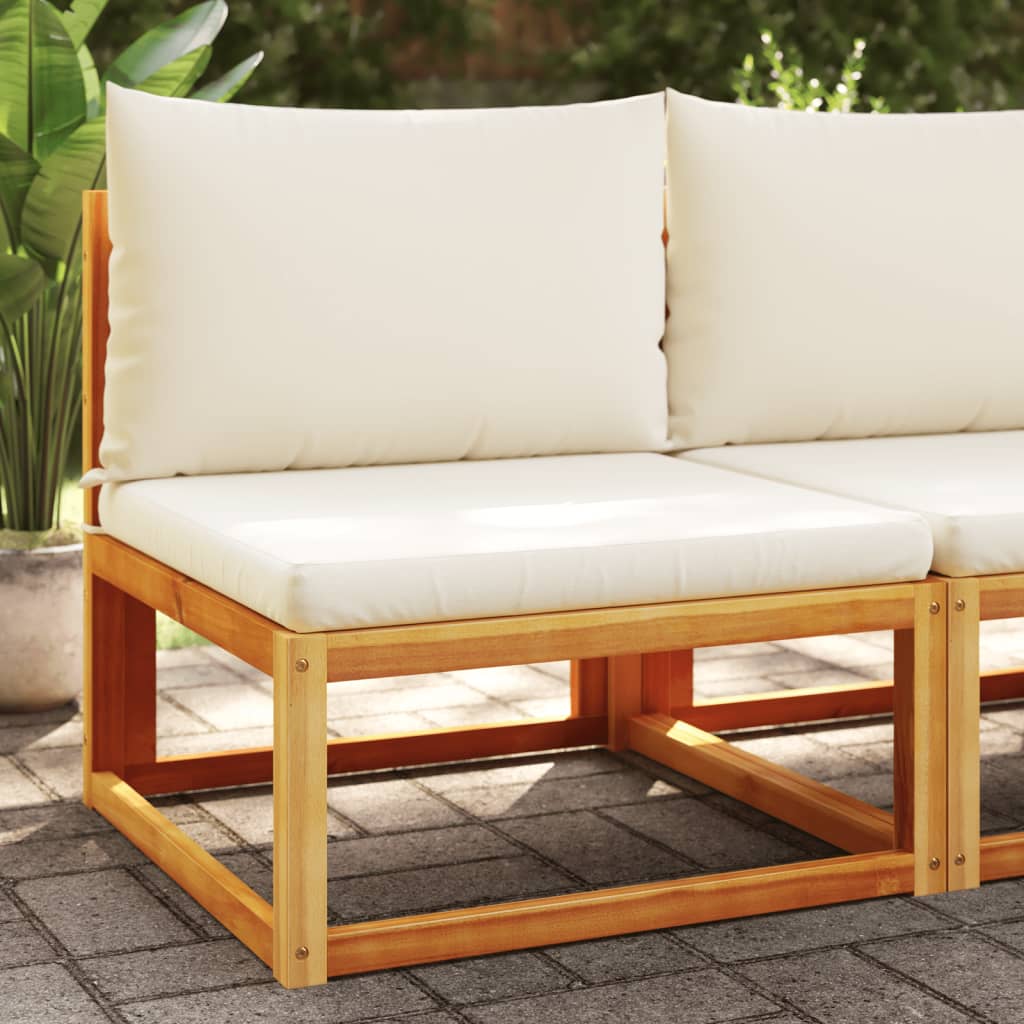 Vidaxl Garden Sofa Without Armrests With Cushion Wood Acacia & Rattan