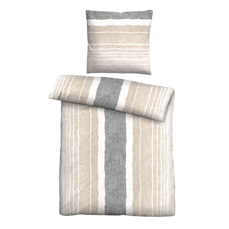 Image of Beaver Bed Sheet Set Stripes 135x200 + 80x80 Cm 2pcs