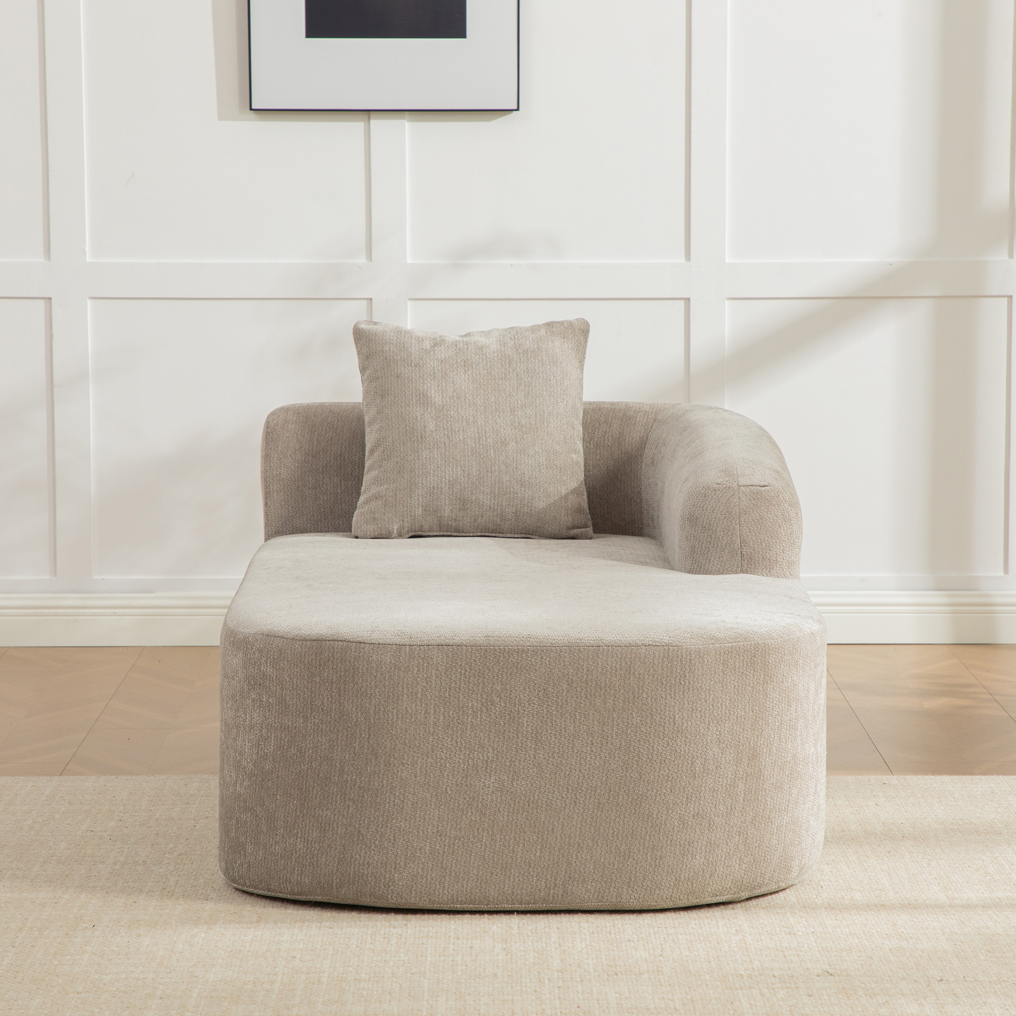 Image of Modular Compression Sofa Made Of Chenille Fabric, Filled With 30d High-elastic Foam. Easy To Move And With Non-slip Bottom, Ideal For Living Room And Other Rooms. Gray