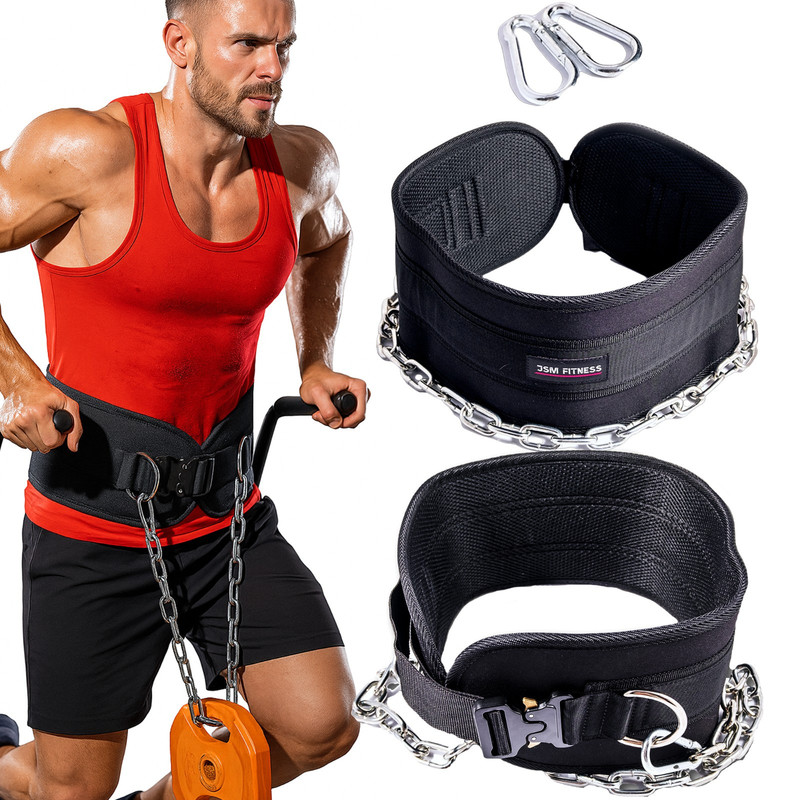 Image of Dip Belt With Weight - Pull-up And Dip Belt, Strength Training, Muscle Building, Calisthenics, Bodybuilding, 80 Cm Steel Chain, Adjustable Steel , Nylon, Universal Size, Unisex