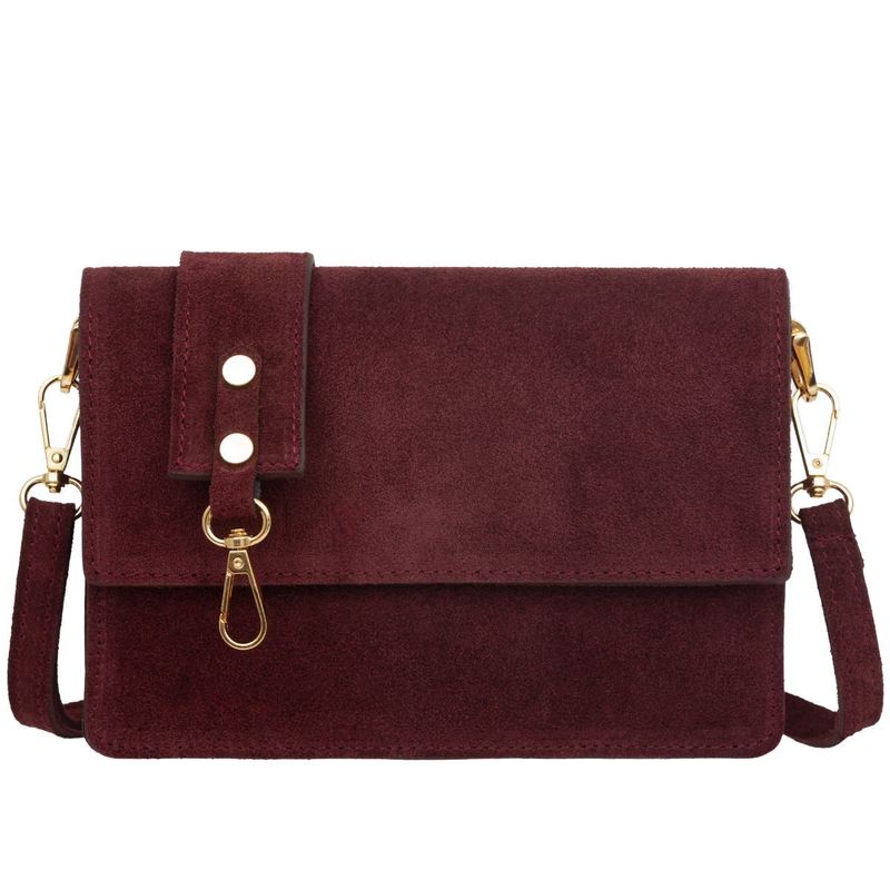 Small Suede Handbag Vezze Burgundy