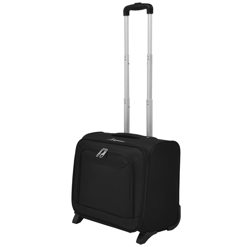 Vidaxl Pilot Trolley With , Pilot Suitcase, Travel Suitcase, Business Suitcase, Trolley Briefcase, Travel Carry-on Bag, Luggage, Black