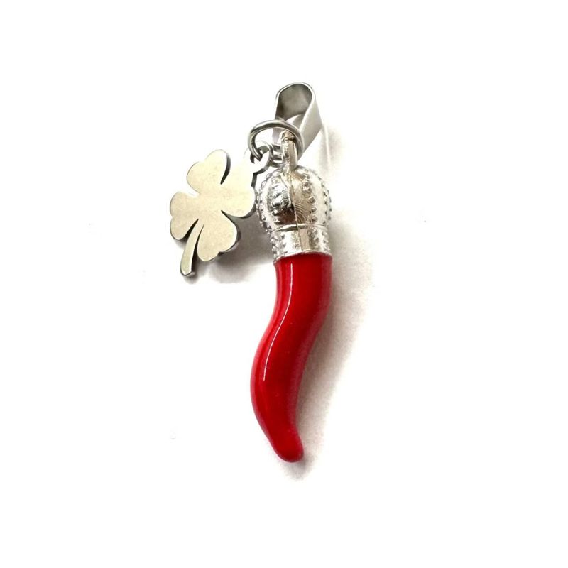 TEMU Pendentif en acier à feuilles rouge ou fer de cheval