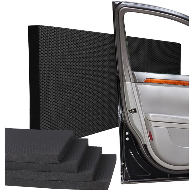 Image of Protective Pad For Wobell Garage, 4pcs, Wall-mounted Bumper, Self-adhesive Mat For Car Doors, Black, 40x15x1 Cm, Protection Against Scratches And Garage