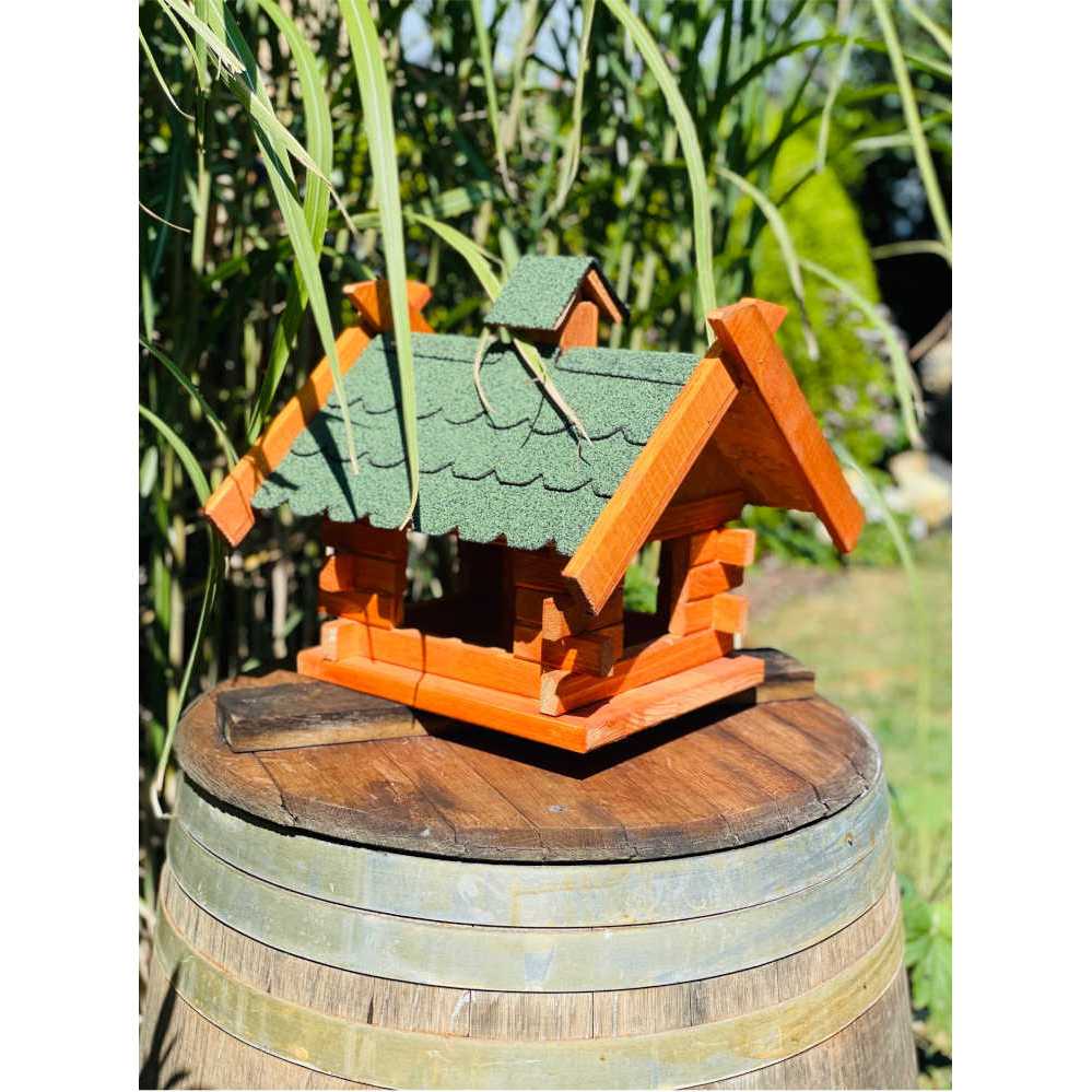Image of Darlux Rectangular Birdhouse L Bird Feeder House Made Of Wood Brown/green