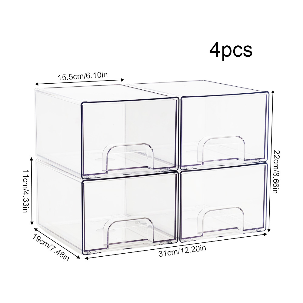 Medium Stackable Organiser Box, Clear Acrylic Storage Drawers