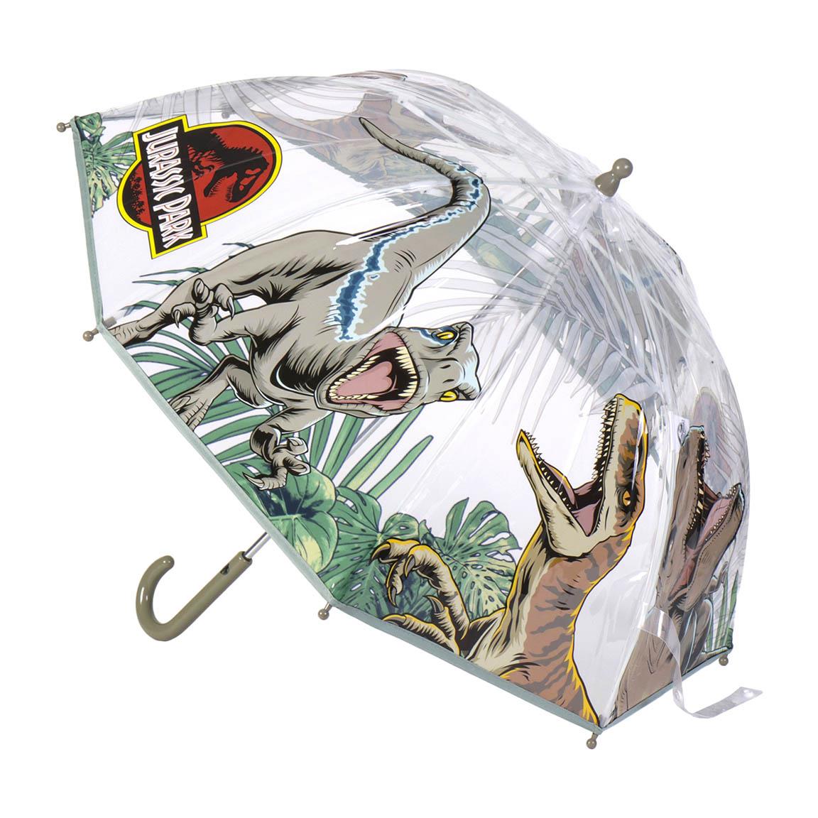 E-shop WORLD - Transparenter und Mehrfarbiger Unisex-Regenschirm mit Glockenform für Kinder DINOSAUREN