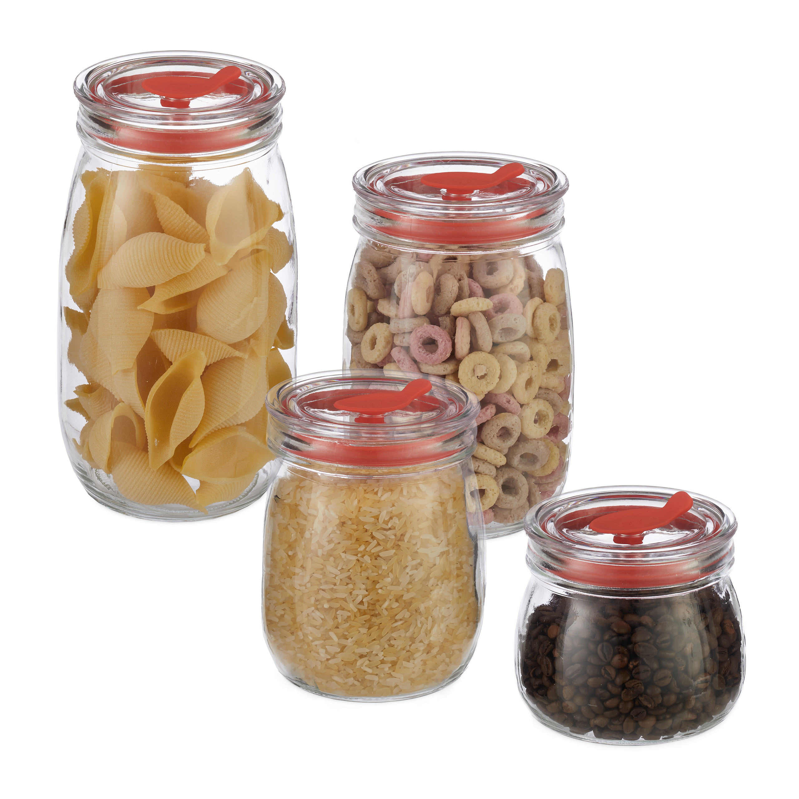4-piece Set Of Transparent Storage Jars