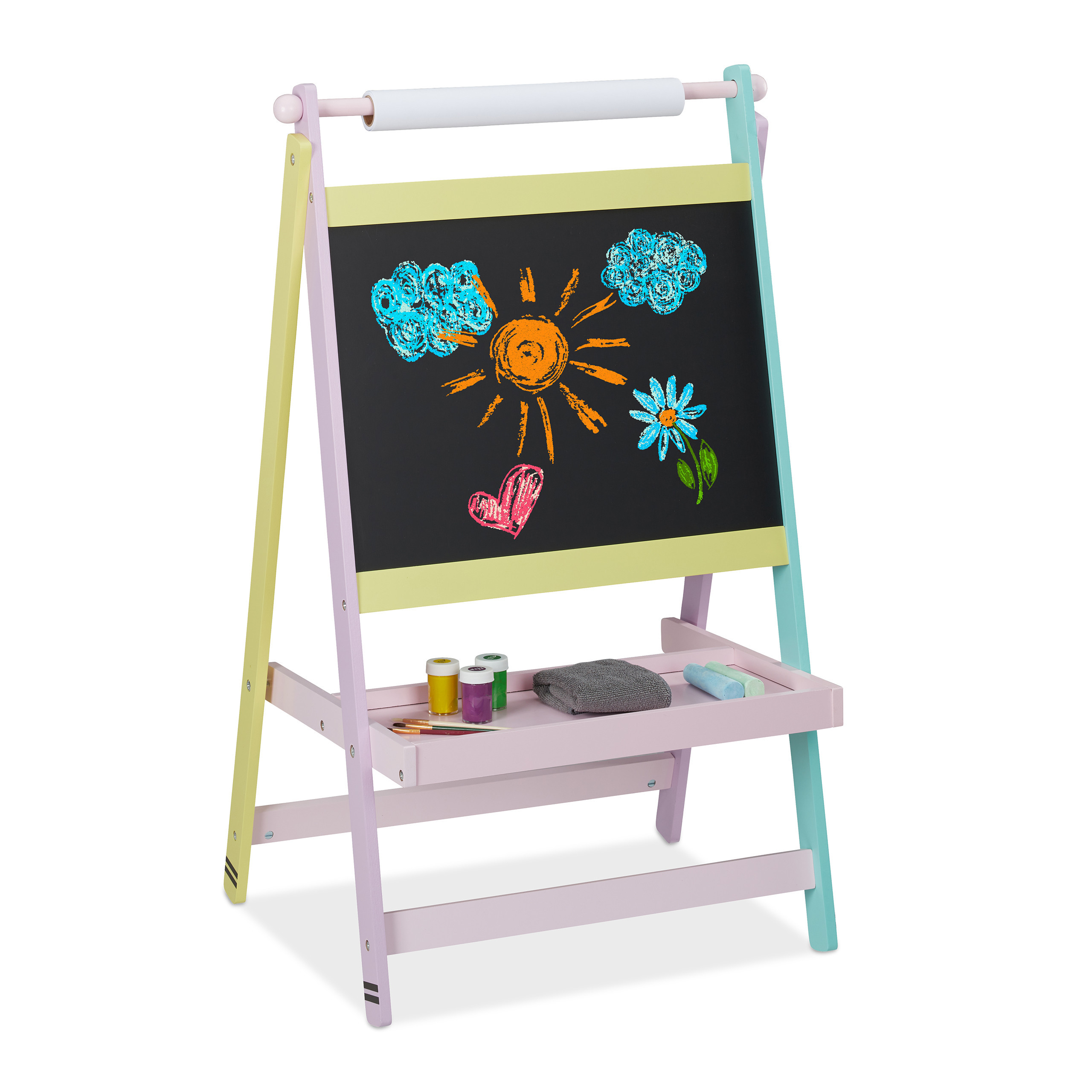 childrens standing easel with paper roll