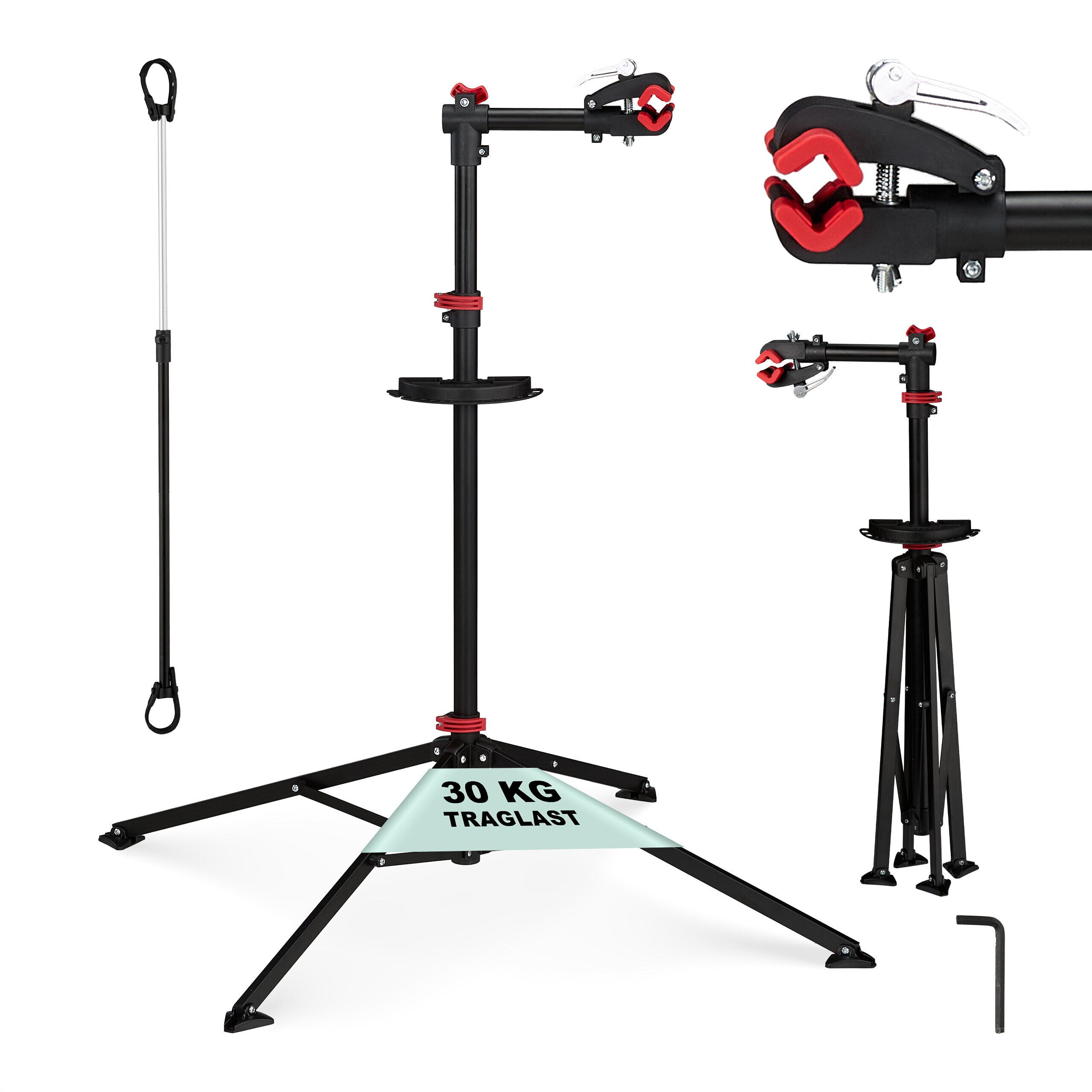 Bicycle Assembly Stands In Black - (h)110 - 190 Cm
