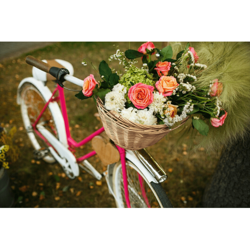 Spacious and Durable Bicycle Handlebar Basket with Wicker Design