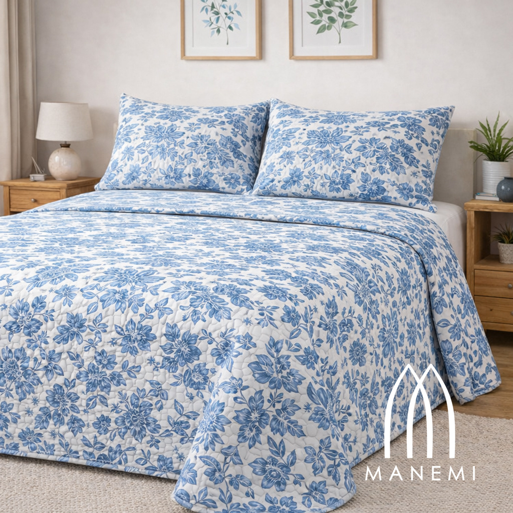 TEMU MANEMI - Colcha para verano y - Colcha para cama inluye 1 o 2 de cojin ，Colcha cubre cama 100% poliester, y transpirable. El diseño de la de